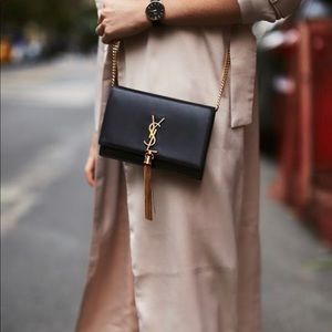 Saint Laurent smooth calfskin wallet-on-chain.